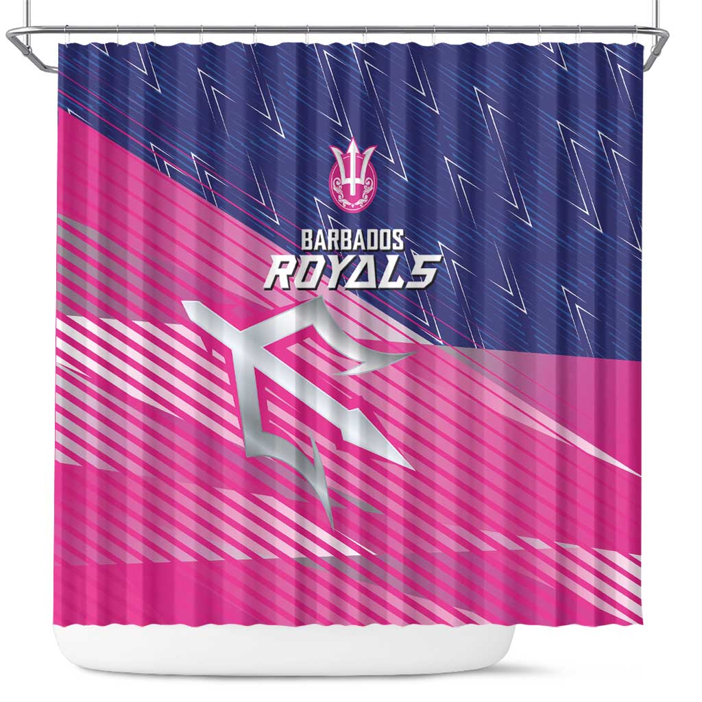 Barbados Cricket Royals Shower Curtain Sporty Style with Trident Symbol - Wonder Print Shop