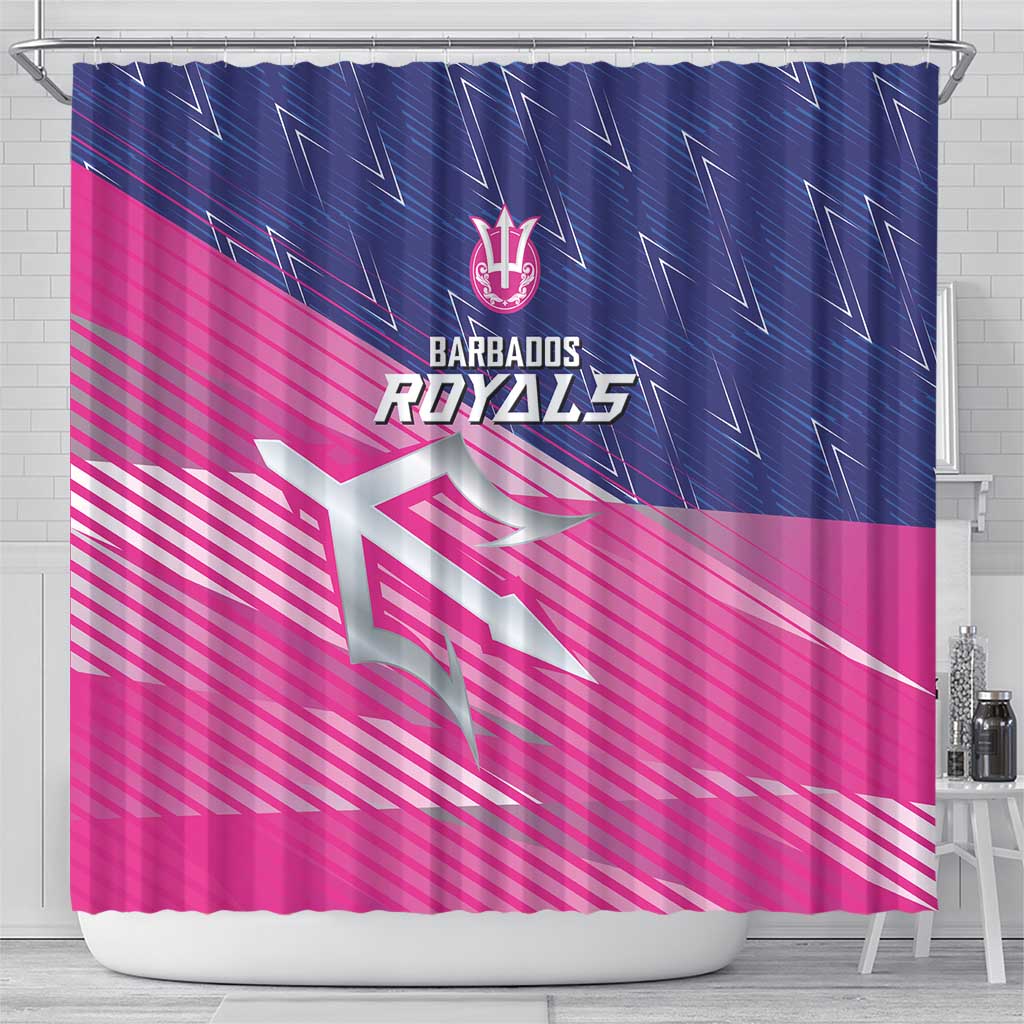 Barbados Cricket Royals Shower Curtain Sporty Style with Trident Symbol - Wonder Print Shop
