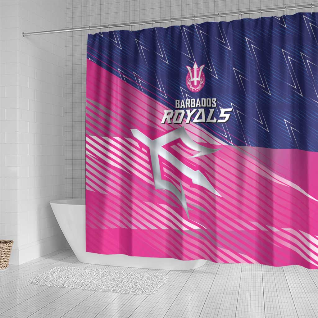 Barbados Cricket Royals Shower Curtain Sporty Style with Trident Symbol - Wonder Print Shop