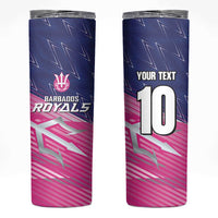 Custom Barbados Cricket Royals Skinny Tumbler Sporty Style with Trident Symbol - Wonder Print Shop