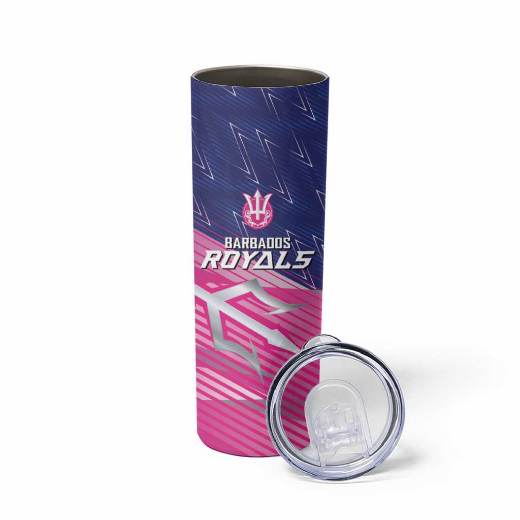 Custom Barbados Cricket Royals Skinny Tumbler Sporty Style with Trident Symbol - Wonder Print Shop