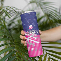 Custom Barbados Cricket Royals Skinny Tumbler Sporty Style with Trident Symbol - Wonder Print Shop