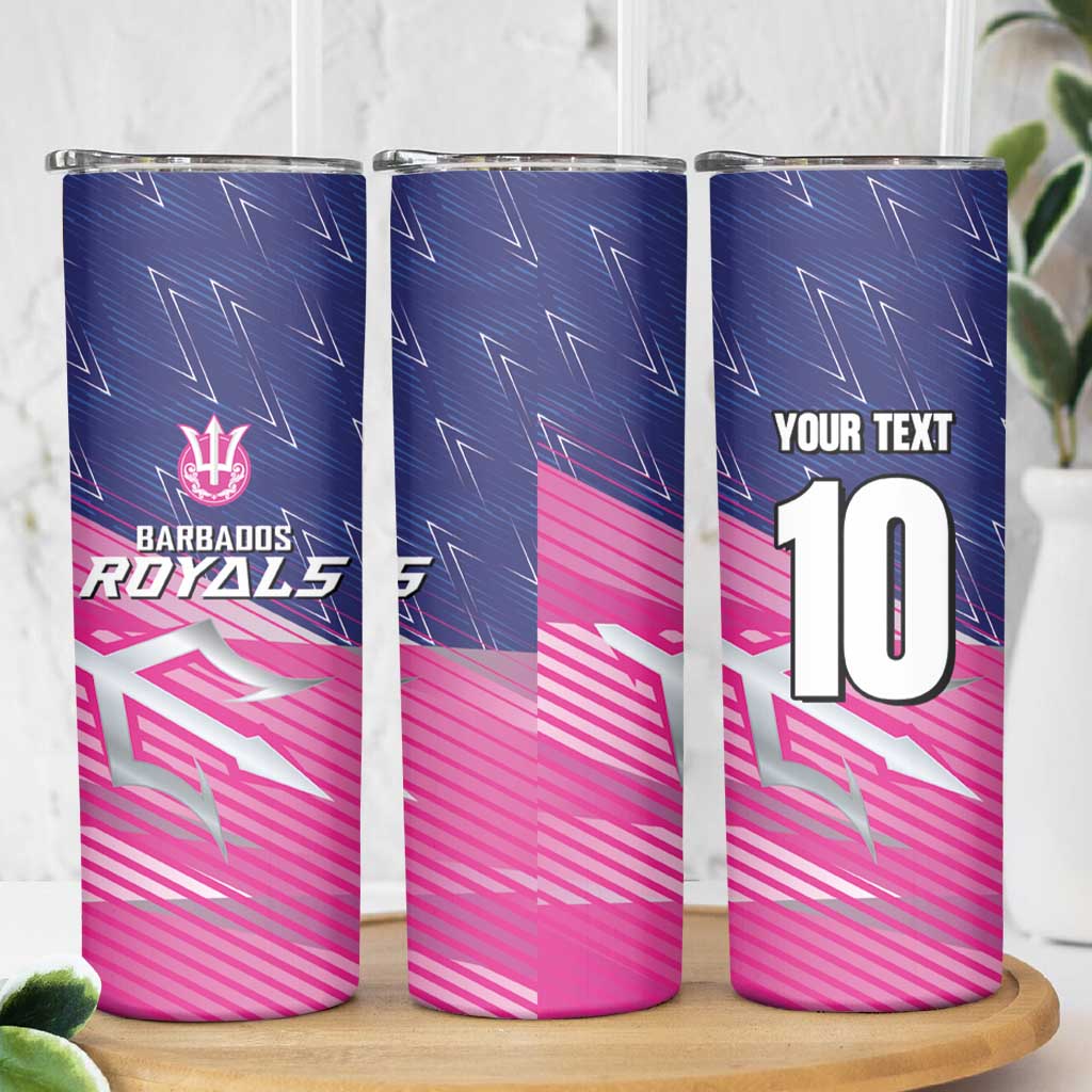Custom Barbados Cricket Royals Skinny Tumbler Sporty Style with Trident Symbol - Wonder Print Shop