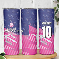 Custom Barbados Cricket Royals Skinny Tumbler Sporty Style with Trident Symbol - Wonder Print Shop