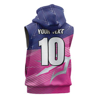 Custom Barbados Cricket Royals Sleeveless Hoodie Sporty Style with Trident Symbol - Wonder Print Shop