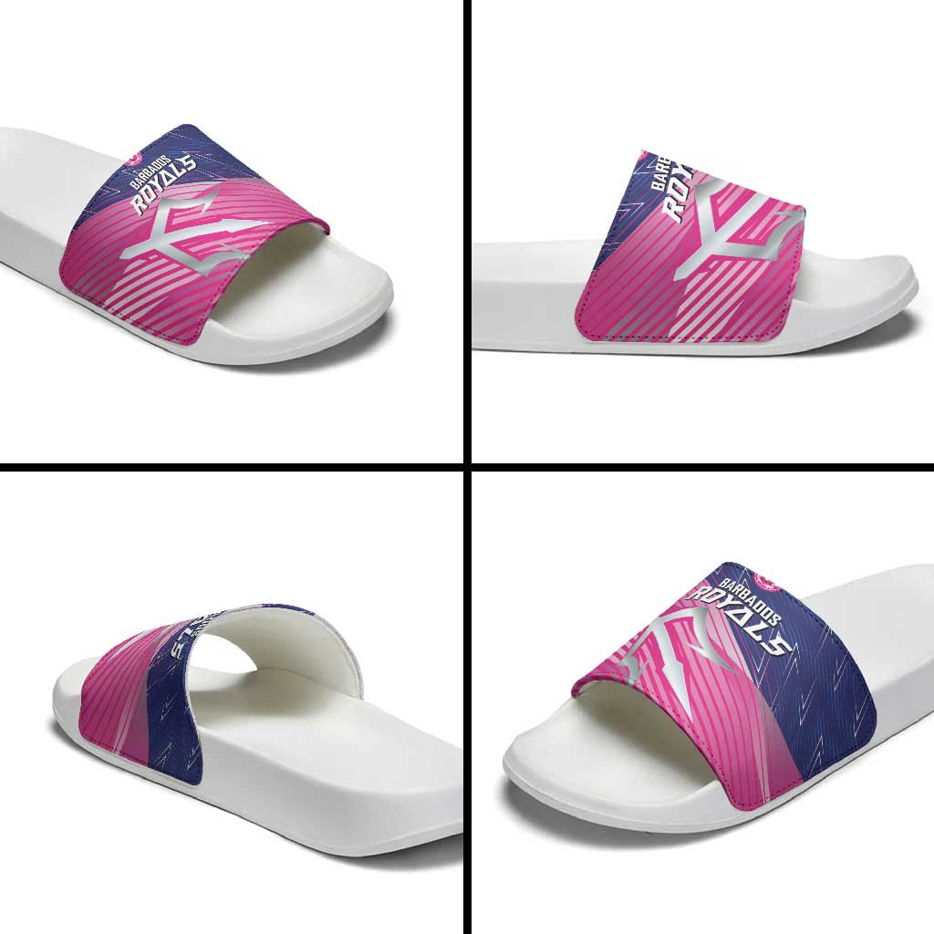 Barbados Cricket Royals Slide Sandals Sporty Style with Trident Symbol - Wonder Print Shop