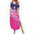 Custom Barbados Cricket Royals Summer Maxi Dress Sporty Style with Trident Symbol - Wonder Print Shop