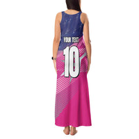 Custom Barbados Cricket Royals Tank Maxi Dress Sporty Style with Trident Symbol - Wonder Print Shop