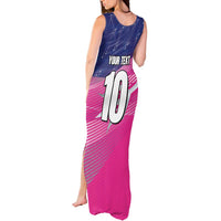 Custom Barbados Cricket Royals Tank Maxi Dress Sporty Style with Trident Symbol - Wonder Print Shop