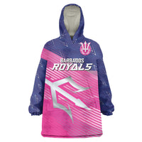 Custom Barbados Cricket Royals Wearable Blanket Hoodie Sporty Style with Trident Symbol - Wonder Print Shop