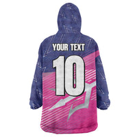 Custom Barbados Cricket Royals Wearable Blanket Hoodie Sporty Style with Trident Symbol - Wonder Print Shop