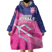 Custom Barbados Cricket Royals Wearable Blanket Hoodie Sporty Style with Trident Symbol - Wonder Print Shop