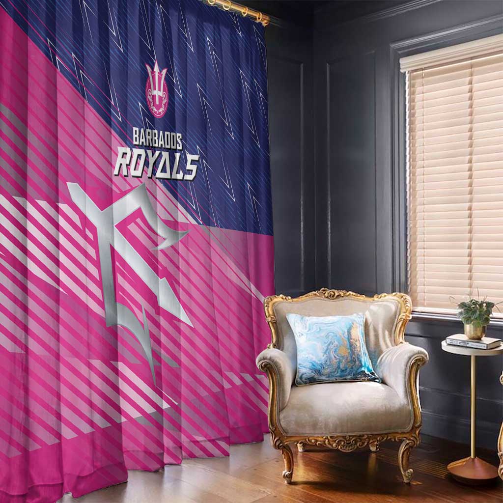 Barbados Cricket Royals Window Curtain Sporty Style with Trident Symbol - Wonder Print Shop