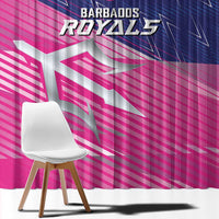 Barbados Cricket Royals Window Curtain Sporty Style with Trident Symbol - Wonder Print Shop