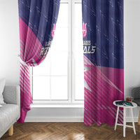 Barbados Cricket Royals Window Curtain Sporty Style with Trident Symbol - Wonder Print Shop