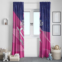 Barbados Cricket Royals Window Curtain Sporty Style with Trident Symbol - Wonder Print Shop
