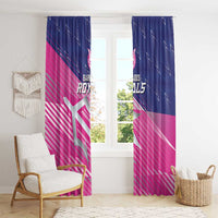 Barbados Cricket Royals Window Curtain Sporty Style with Trident Symbol - Wonder Print Shop