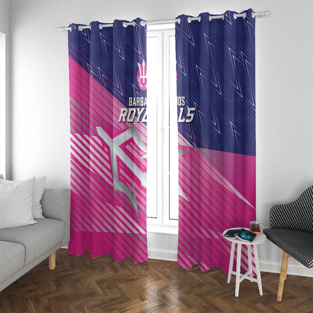 Barbados Cricket Royals Window Curtain Sporty Style with Trident Symbol - Wonder Print Shop