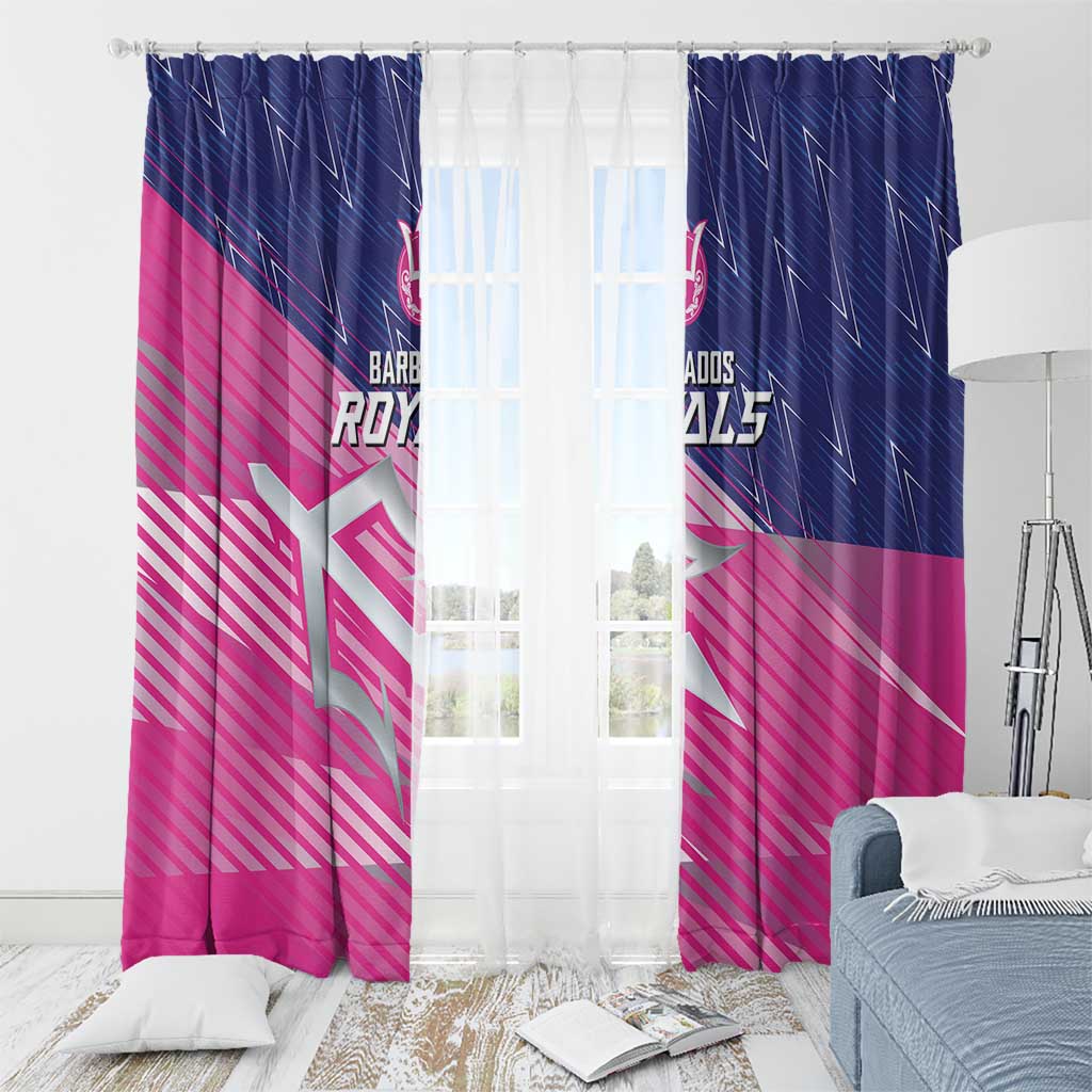 Barbados Cricket Royals Window Curtain Sporty Style with Trident Symbol - Wonder Print Shop