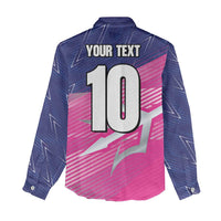 Custom Barbados Cricket Royals Women Casual Shirt Sporty Style with Trident Symbol - Wonder Print Shop