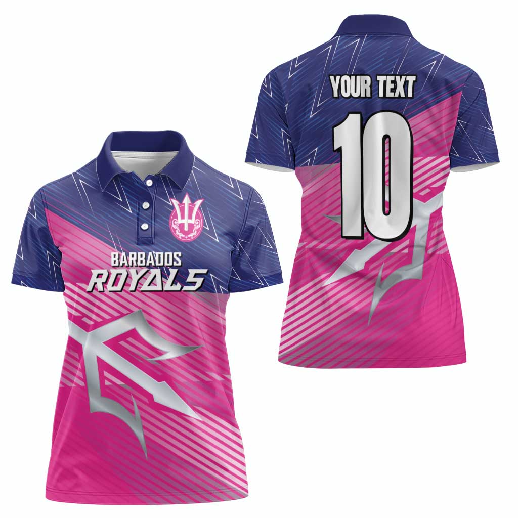 Custom Barbados Cricket Royals Women Polo Shirt Sporty Style with Trident Symbol - Wonder Print Shop