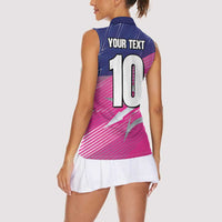 Custom Barbados Cricket Royals Women Sleeveless Polo Shirt Sporty Style with Trident Symbol - Wonder Print Shop