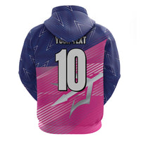 Custom Barbados Cricket Royals Zip Hoodie Sporty Style with Trident Symbol - Wonder Print Shop