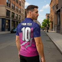 Custom Barbados Cricket Royals Zipper Polo Shirt Sporty Style with Trident Symbol - Wonder Print Shop