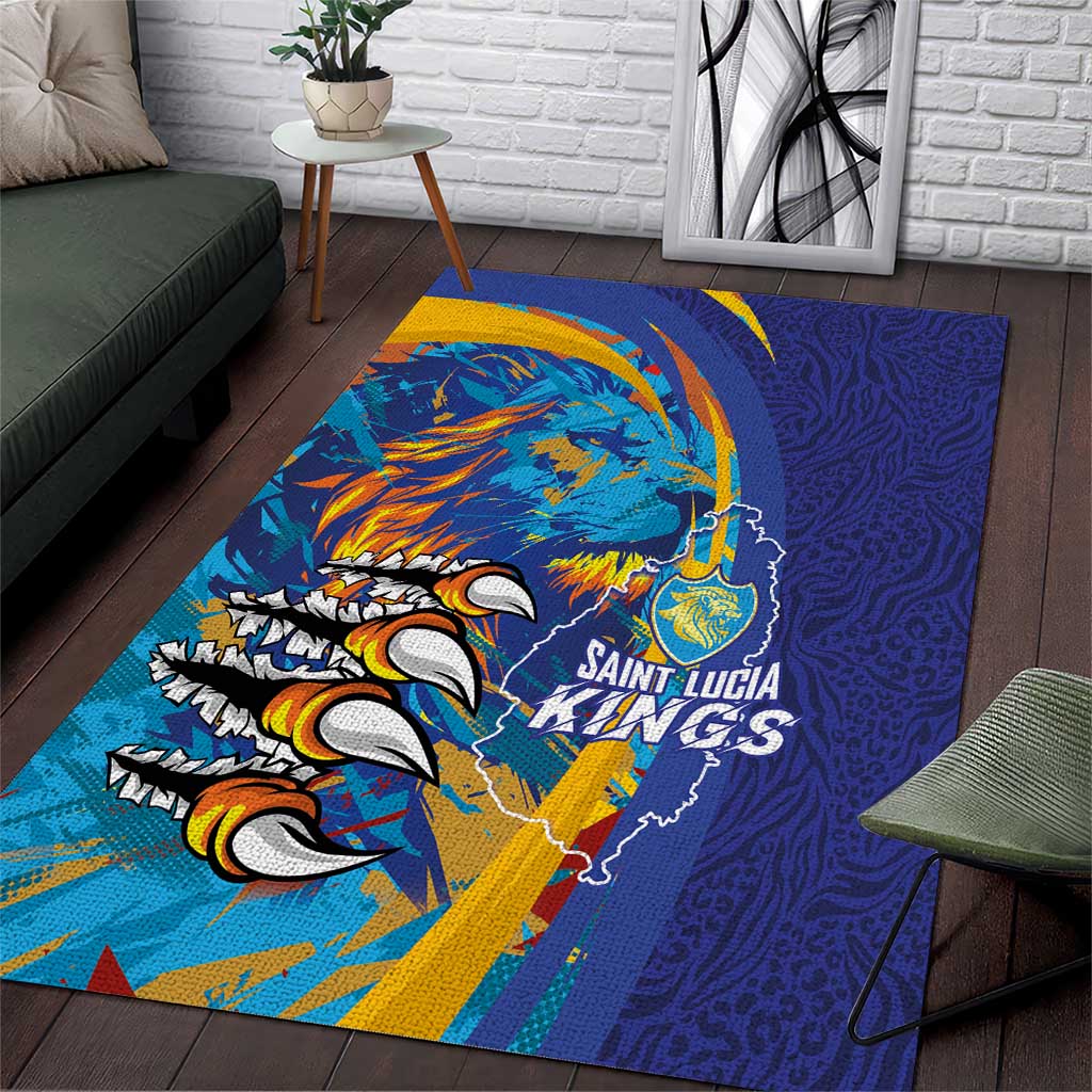 Saint Lucia Cricket Kings Area Rug Power Lions of Caribbean - Wonder Print Shop