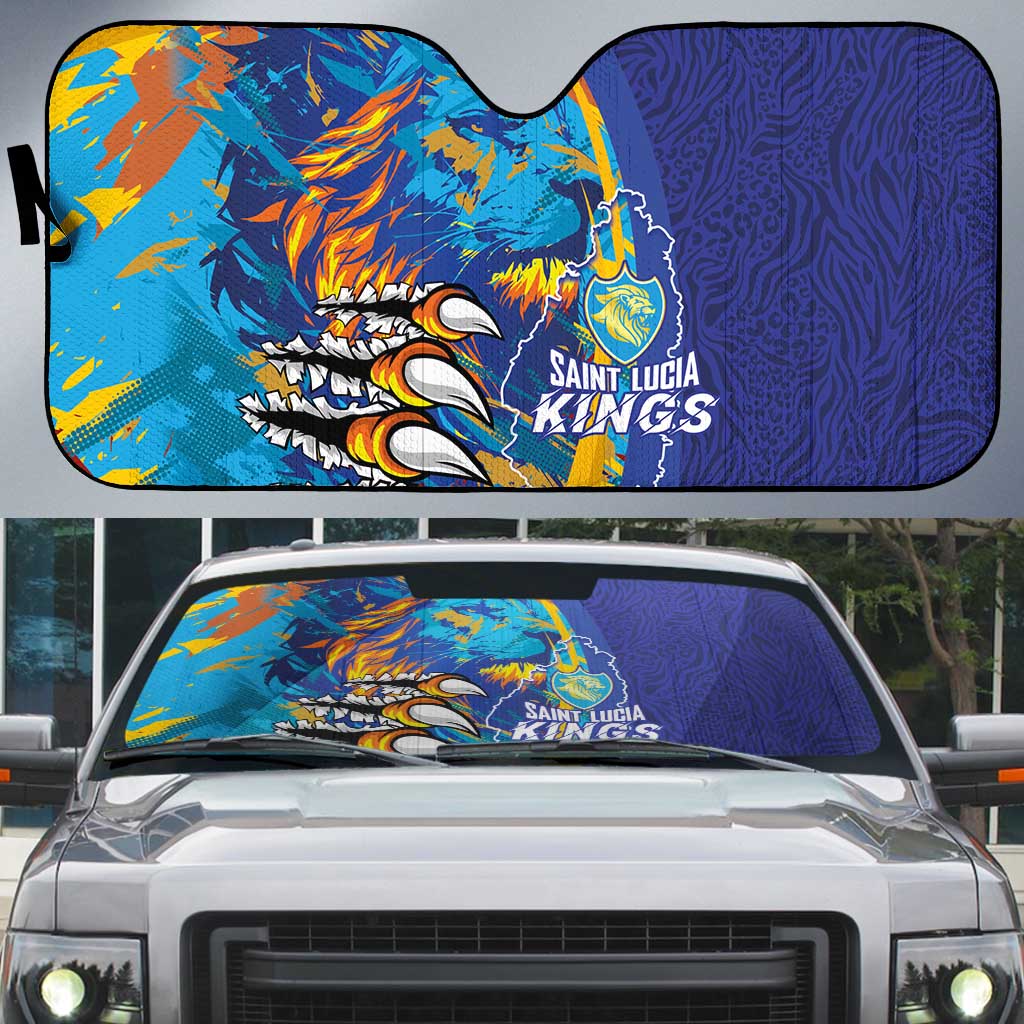 Saint Lucia Cricket Kings Auto Sun Shade Power Lions of Caribbean - Wonder Print Shop