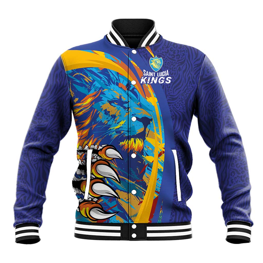 Custom Saint Lucia Cricket Kings Baseball Jacket Power Lions of Caribbean - Wonder Print Shop