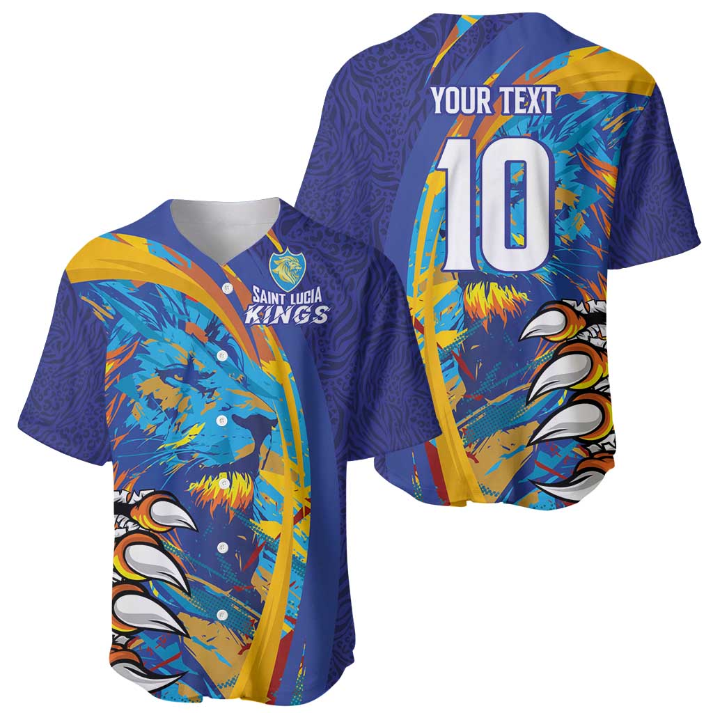 Custom Saint Lucia Cricket Kings Baseball Jersey Power Lions of Caribbean - Wonder Print Shop