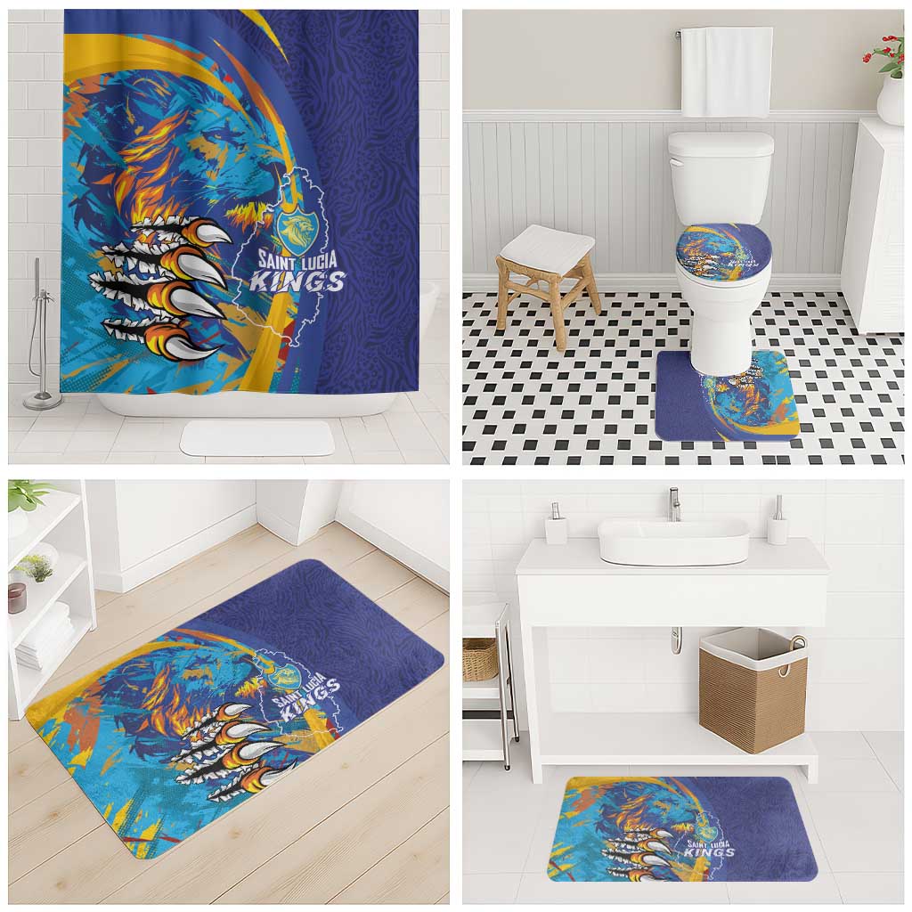 Saint Lucia Cricket Kings Bathroom Set Power Lions of Caribbean - Wonder Print Shop
