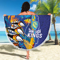 Saint Lucia Cricket Kings Beach Blanket Power Lions of Caribbean - Wonder Print Shop