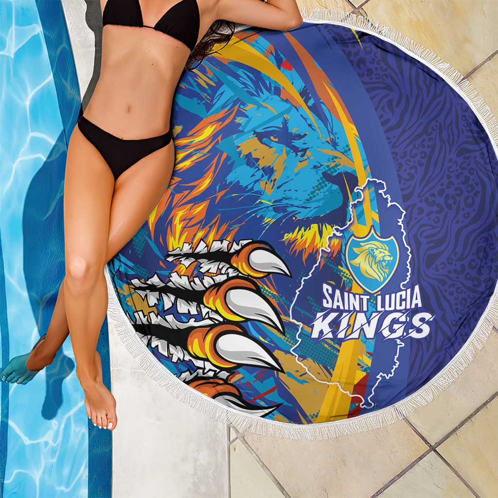 Saint Lucia Cricket Kings Beach Blanket Power Lions of Caribbean - Wonder Print Shop