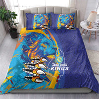 Saint Lucia Cricket Kings Bedding Set Power Lions of Caribbean - Wonder Print Shop