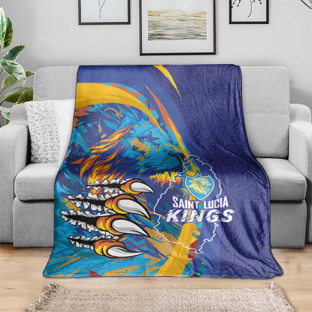 Saint Lucia Cricket Kings Blanket Power Lions of Caribbean - Wonder Print Shop