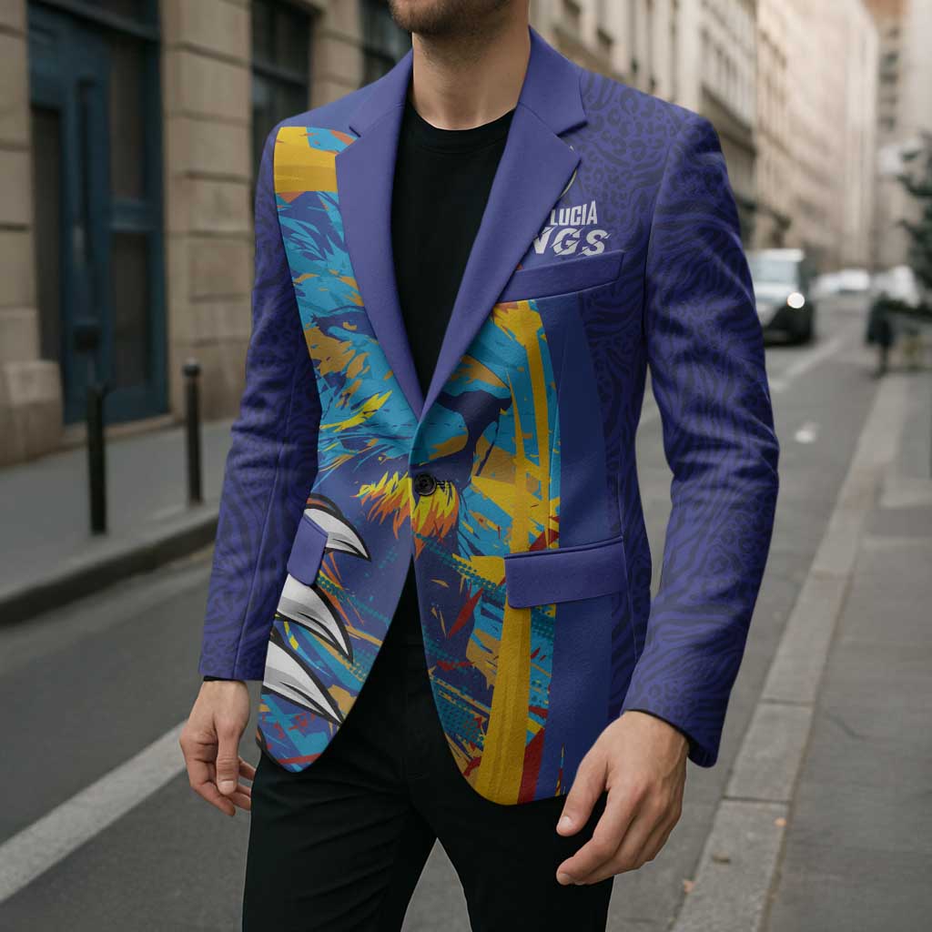 Custom Saint Lucia Cricket Kings Blazer Power Lions of Caribbean - Wonder Print Shop