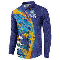 Custom Saint Lucia Cricket Kings Button Sweatshirt Power Lions of Caribbean - Wonder Print Shop