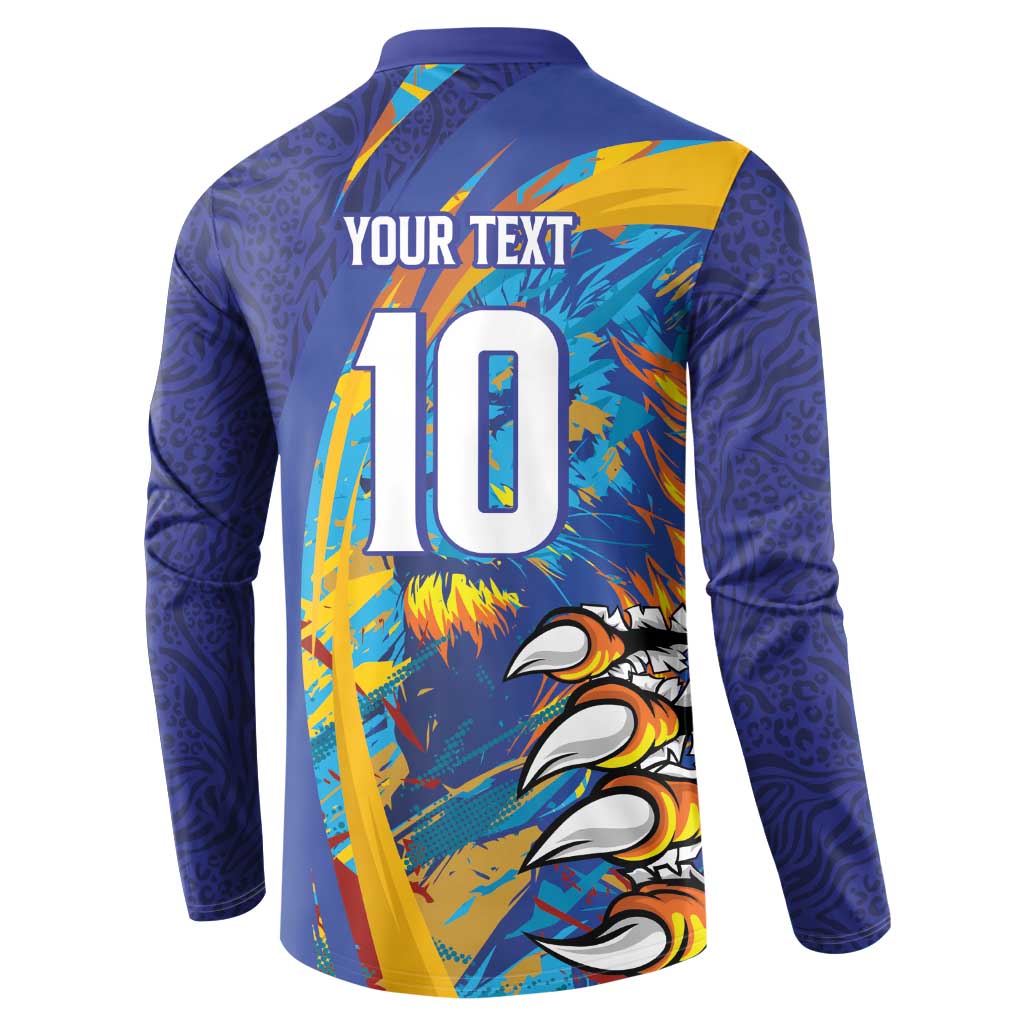 Custom Saint Lucia Cricket Kings Button Sweatshirt Power Lions of Caribbean - Wonder Print Shop