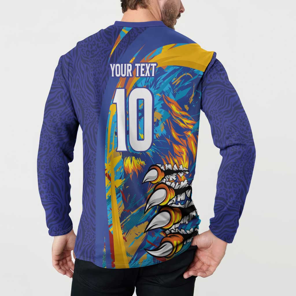 Custom Saint Lucia Cricket Kings Button Sweatshirt Power Lions of Caribbean - Wonder Print Shop