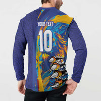Custom Saint Lucia Cricket Kings Button Sweatshirt Power Lions of Caribbean - Wonder Print Shop