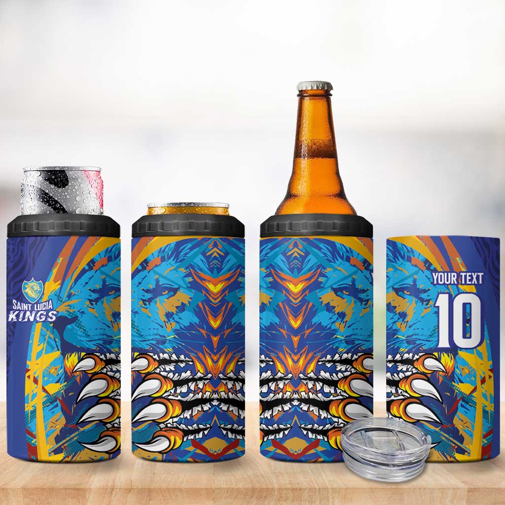 Custom Saint Lucia Cricket Kings 4 in 1 Can Cooler Tumbler Power Lions of Caribbean - Wonder Print Shop