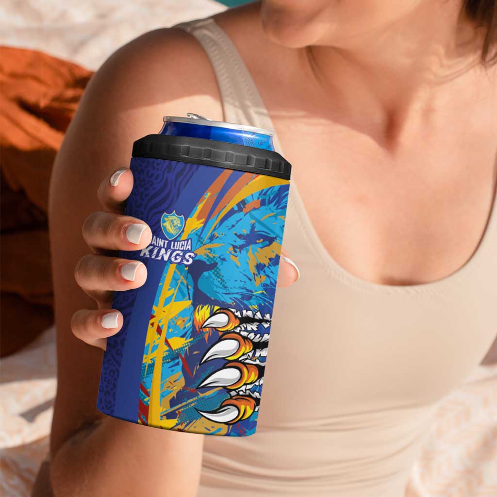 Custom Saint Lucia Cricket Kings 4 in 1 Can Cooler Tumbler Power Lions of Caribbean - Wonder Print Shop
