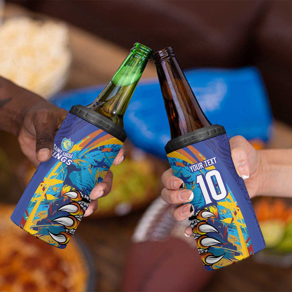 Custom Saint Lucia Cricket Kings 4 in 1 Can Cooler Tumbler Power Lions of Caribbean - Wonder Print Shop