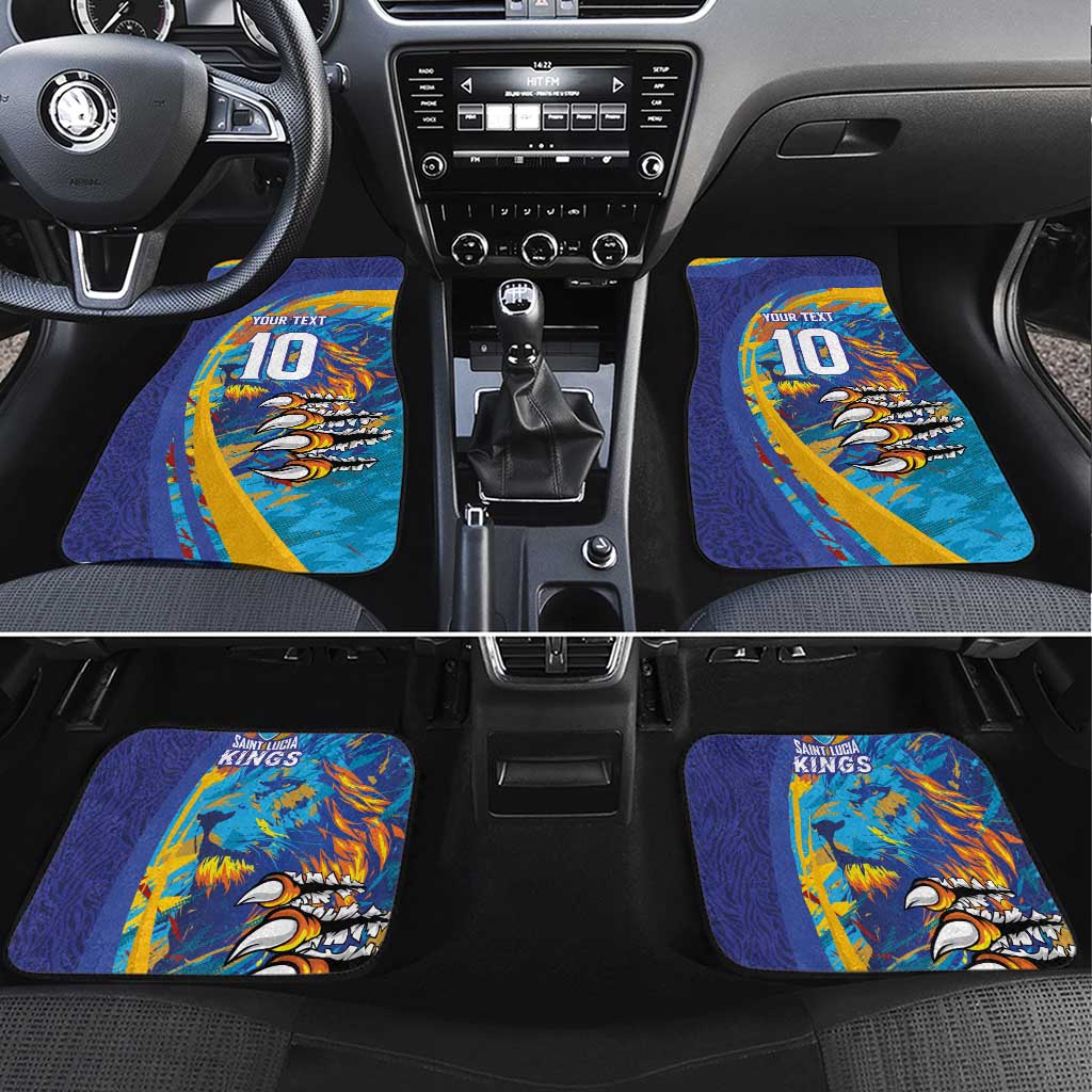 Saint Lucia Cricket Kings Car Mats Power Lions of Caribbean - Wonder Print Shop