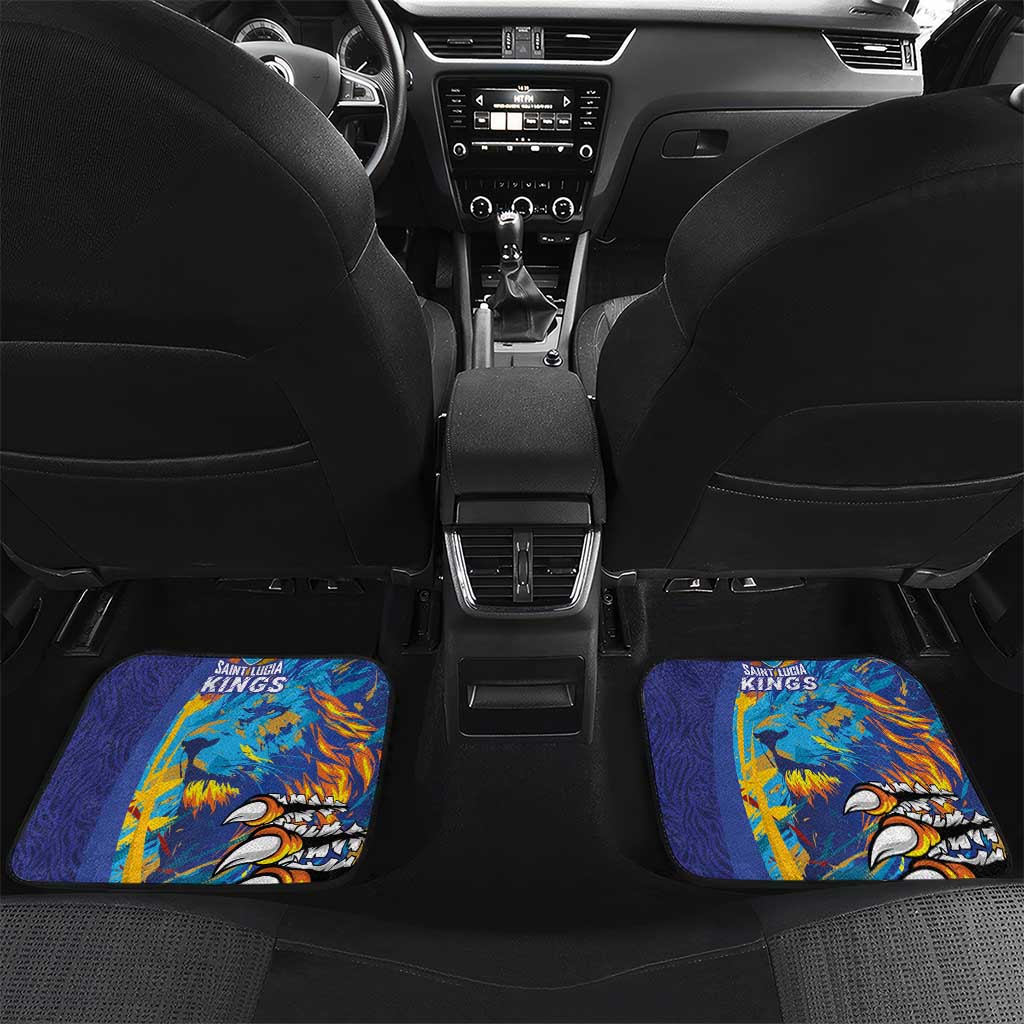 Saint Lucia Cricket Kings Car Mats Power Lions of Caribbean - Wonder Print Shop
