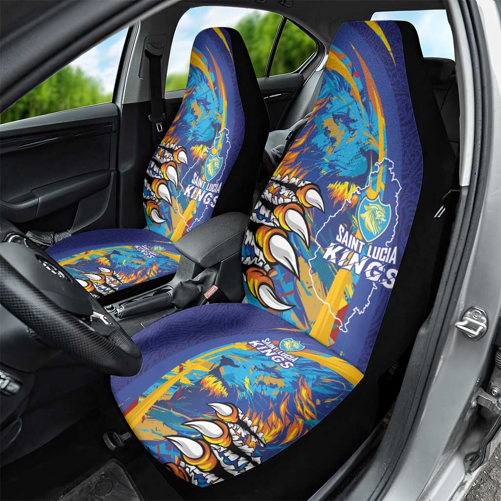 Saint Lucia Cricket Kings Car Seat Cover Power Lions of Caribbean - Wonder Print Shop