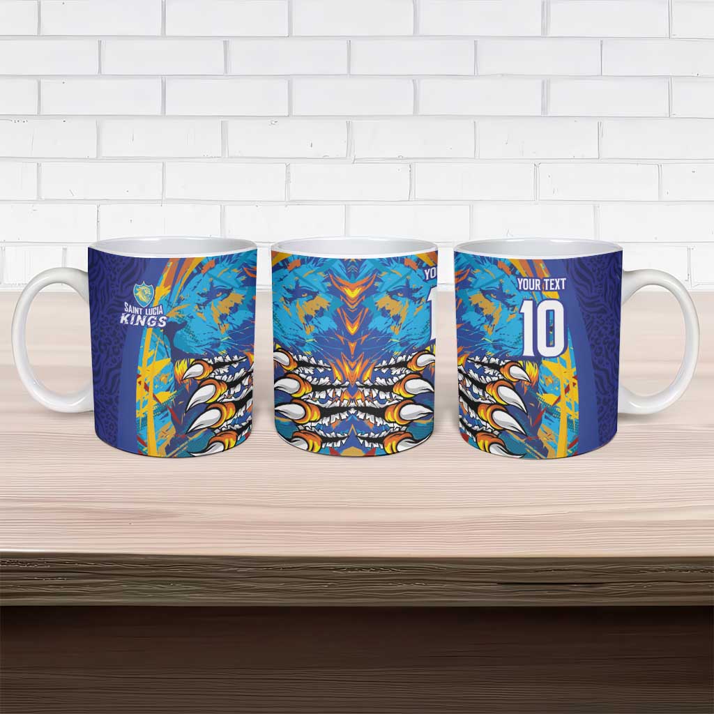 Custom Saint Lucia Cricket Kings Ceramic Mug Power Lions of Caribbean - Wonder Print Shop