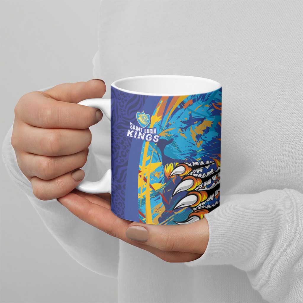 Custom Saint Lucia Cricket Kings Ceramic Mug Power Lions of Caribbean - Wonder Print Shop